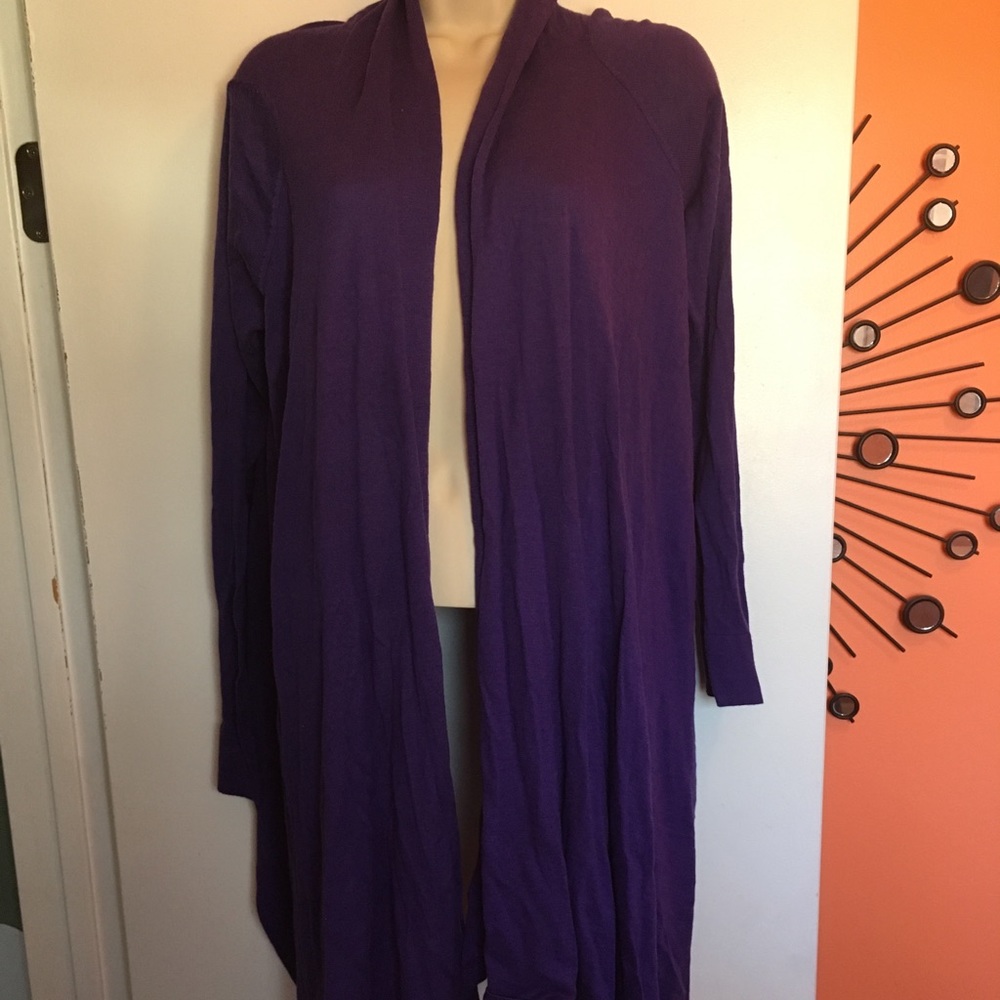 Purple High low cardigan